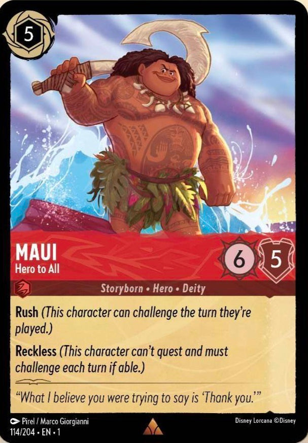 Disney Lorcana The First Chapter 114/204 MAUI Hero To All