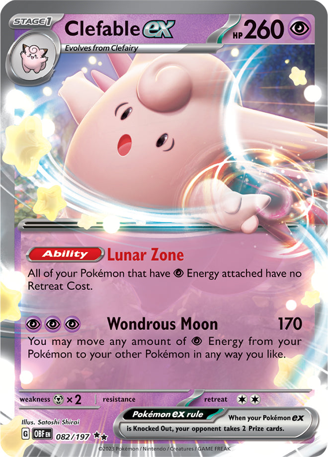 Scarlet & Violet Obsidian Flames 082/197 Clefable ex