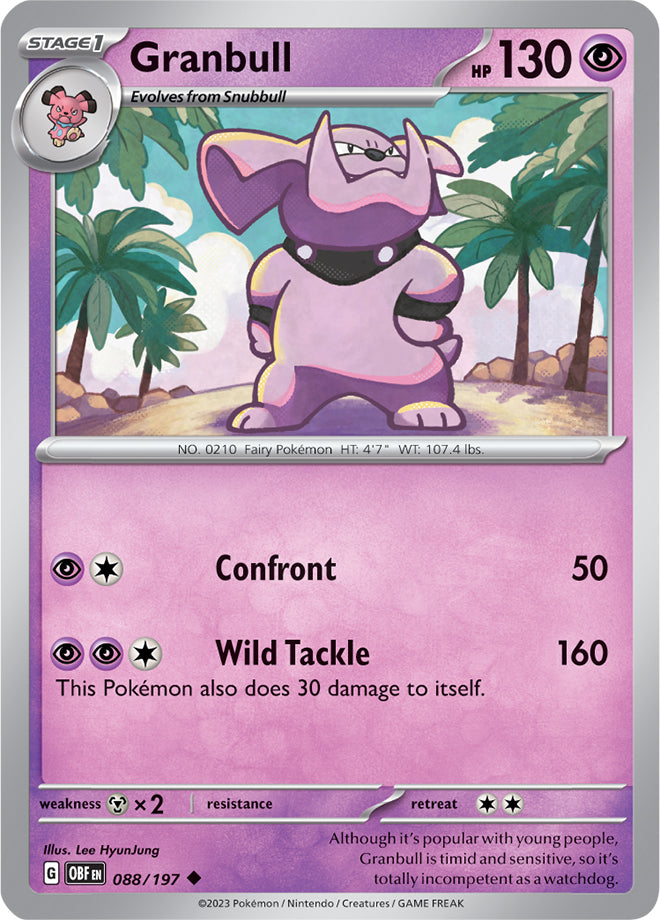 Scarlet & Violet Obsidian Flames 088/197 Granbull