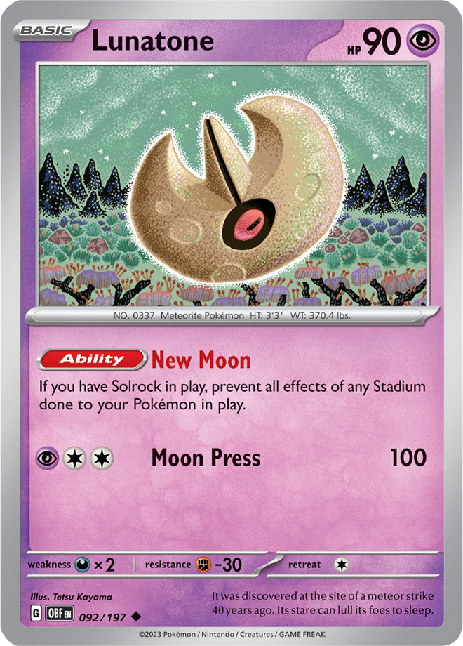 Scarlet & Violet Obsidian Flames 092/197 Lunatone