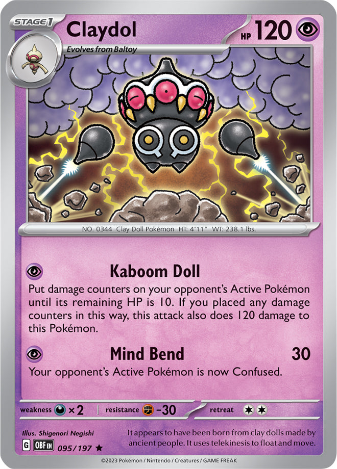 Scarlet & Violet Obsidian Flames 095/197 Claydol Holo