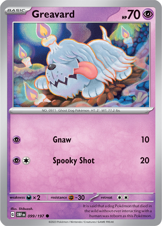 Scarlet & Violet Obsidian Flames 099/197 Greavard