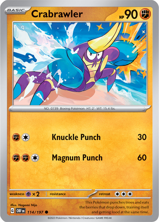 Scarlet & Violet Obsidian Flames 114/197 Crabrawler