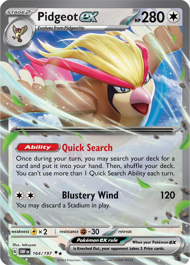 Scarlet & Violet Obsidian Flames 164/197 Pidgeot ex
