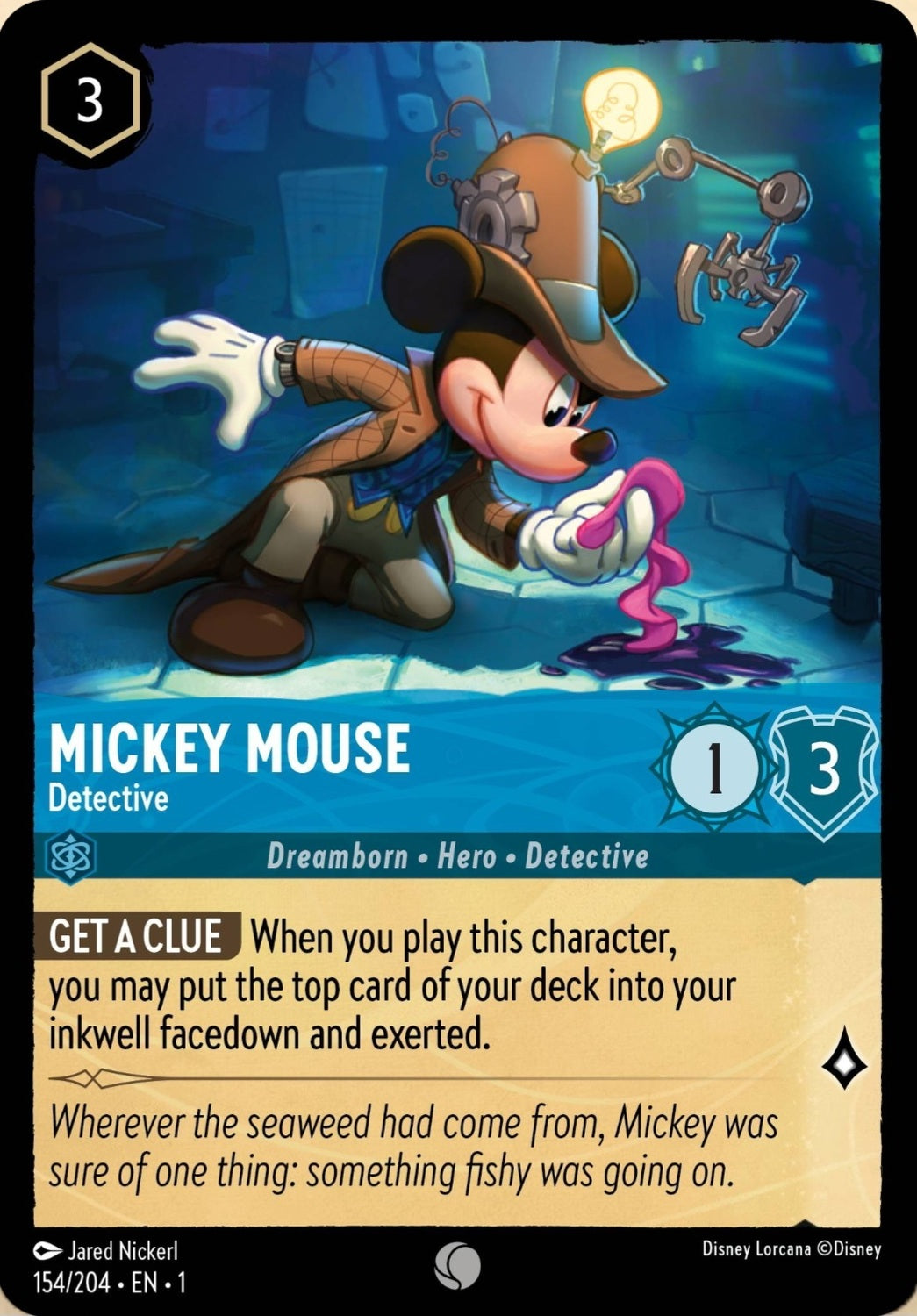 Disney Lorcana The First Chapter 154/204 MICKEY MOUSE Detective Foil