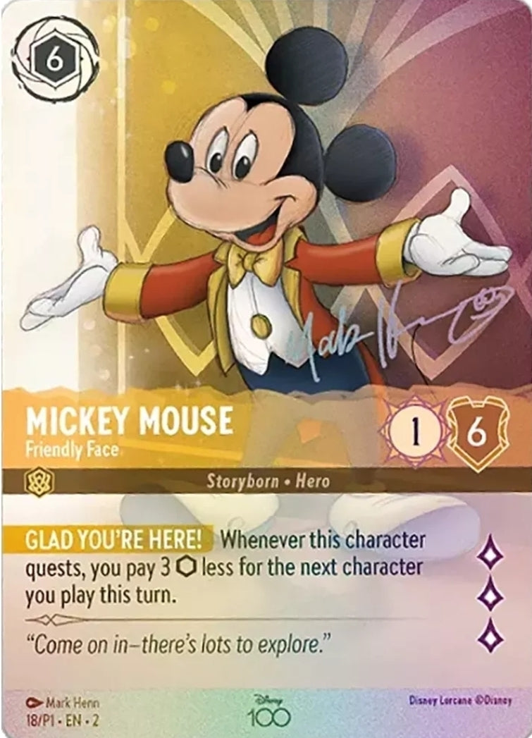 MICKEY MOUSE Friendly Face 18/P1 Disney 100 Collectors Edition