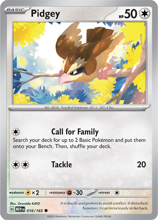Scarlet & Violet-151 016/165 Pidgey Reverse Holo