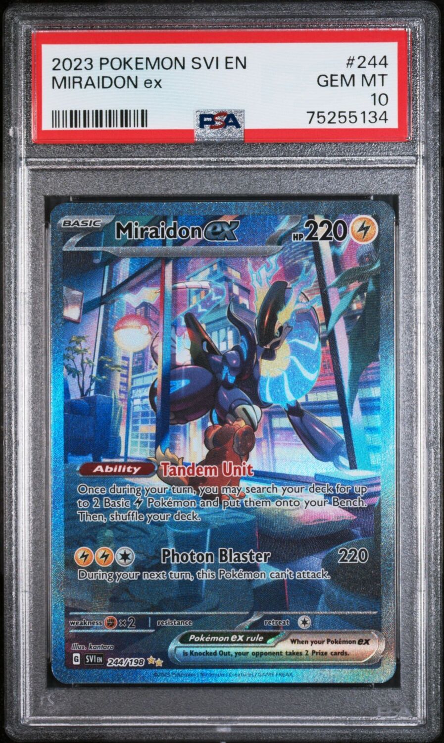 Pokemon Svi EN-Scarlet & Violet 244 MIRAIDON EX GEM MINT 10