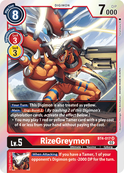 Resurgence Booster BT4-017 RizeGreymon Alternative Art