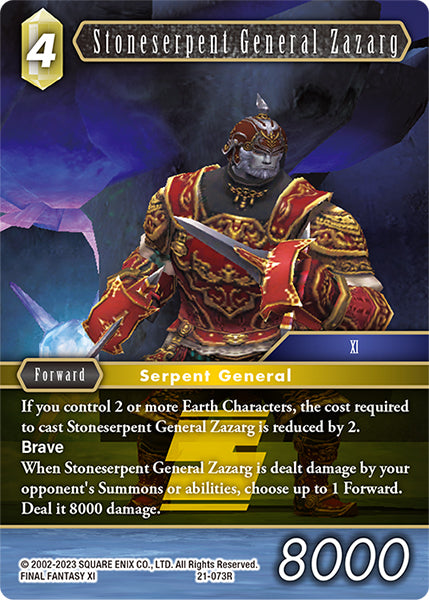 Final Fantasy Opus XXI - 21-073 Stoneserpent General Zazarg Foil