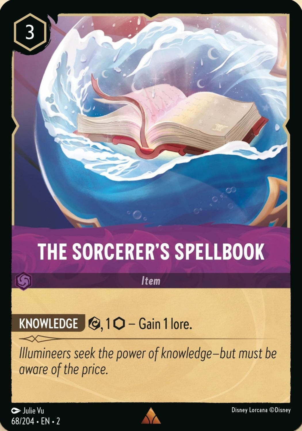 Disney Lorcana Rise Of The Floodborn 068/204 THE SORCERER'S SPELLBOOK