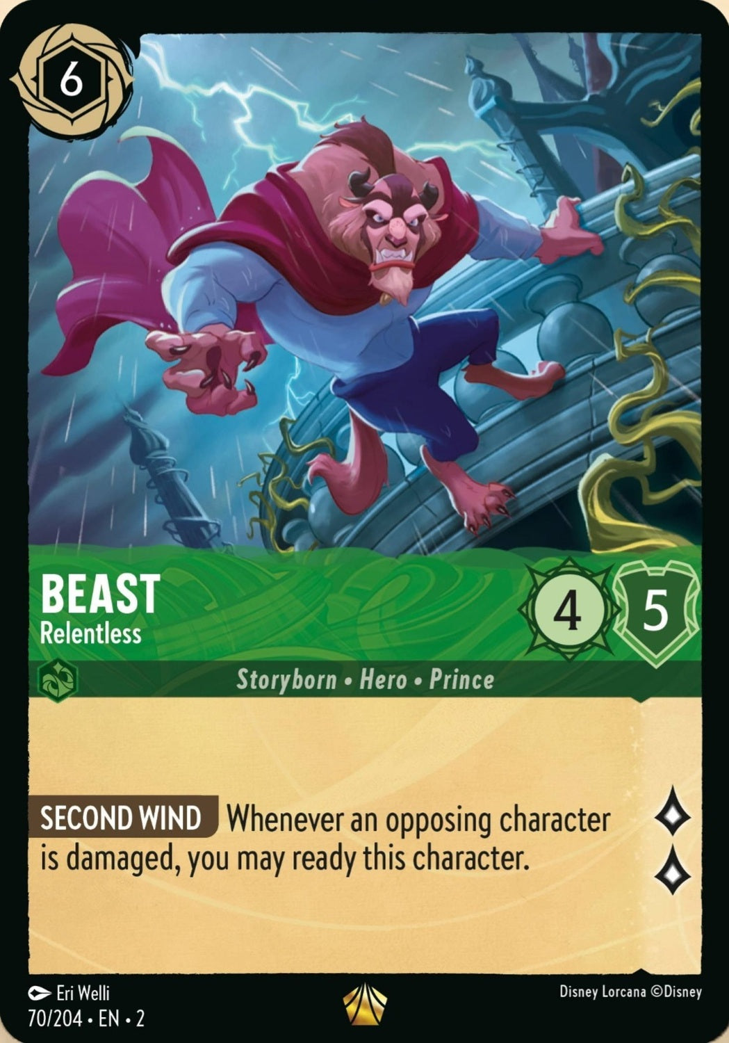 Disney Lorcana Rise Of The Floodborn 070/204 BEAST Relentless