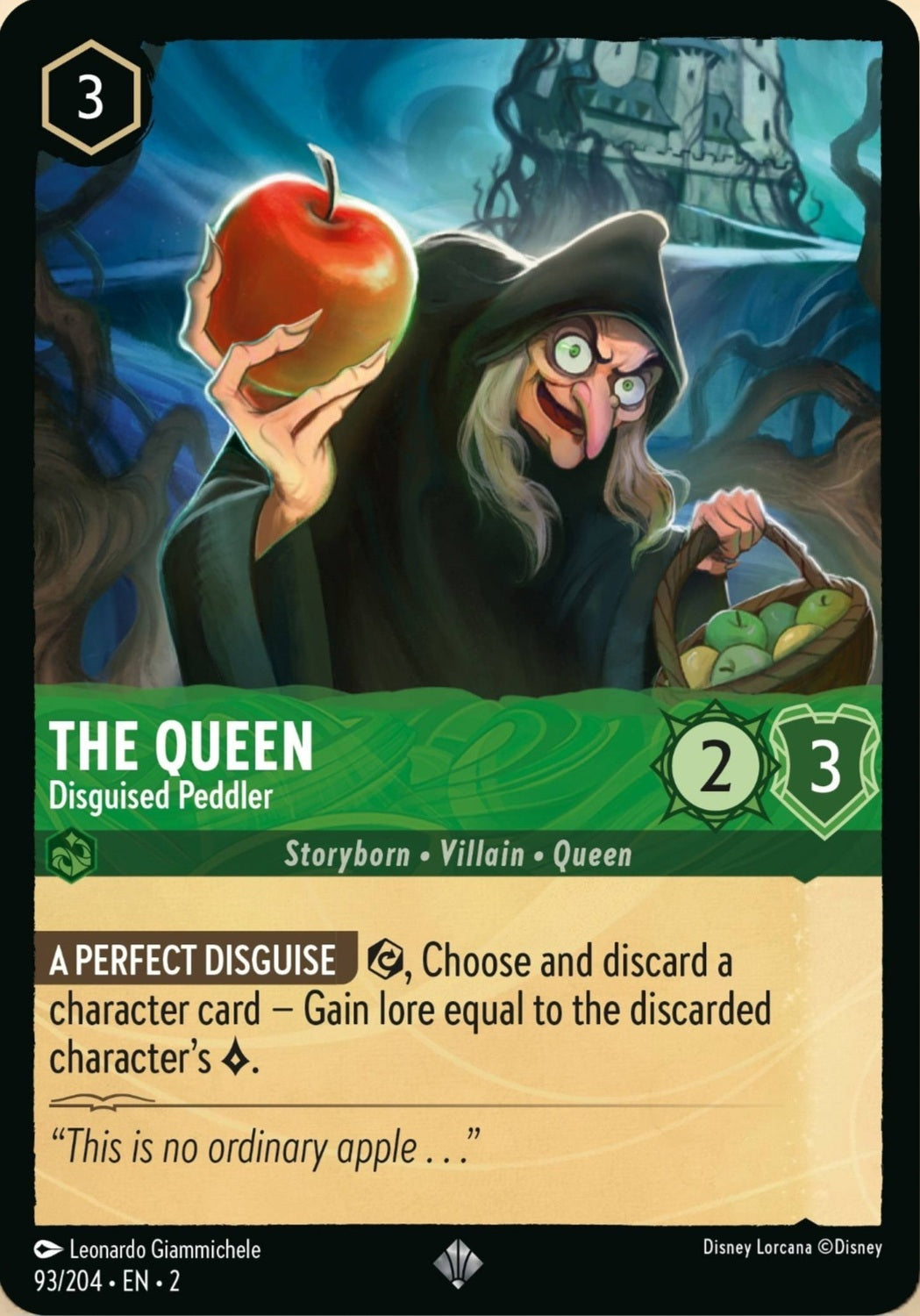 Disney Lorcana Rise Of The Floodborn 093/204 THE QUEEN Disguised Peddler
