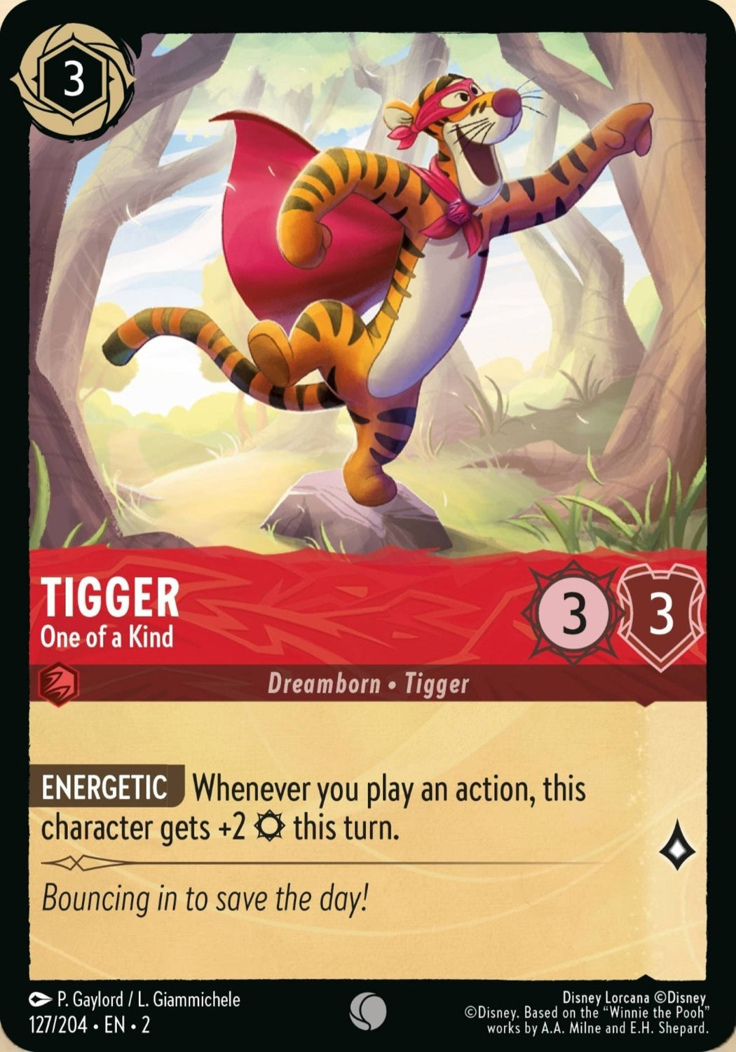 Disney Lorcana Rise Of The Floodborn 127/204 TIGGER One of a Kind