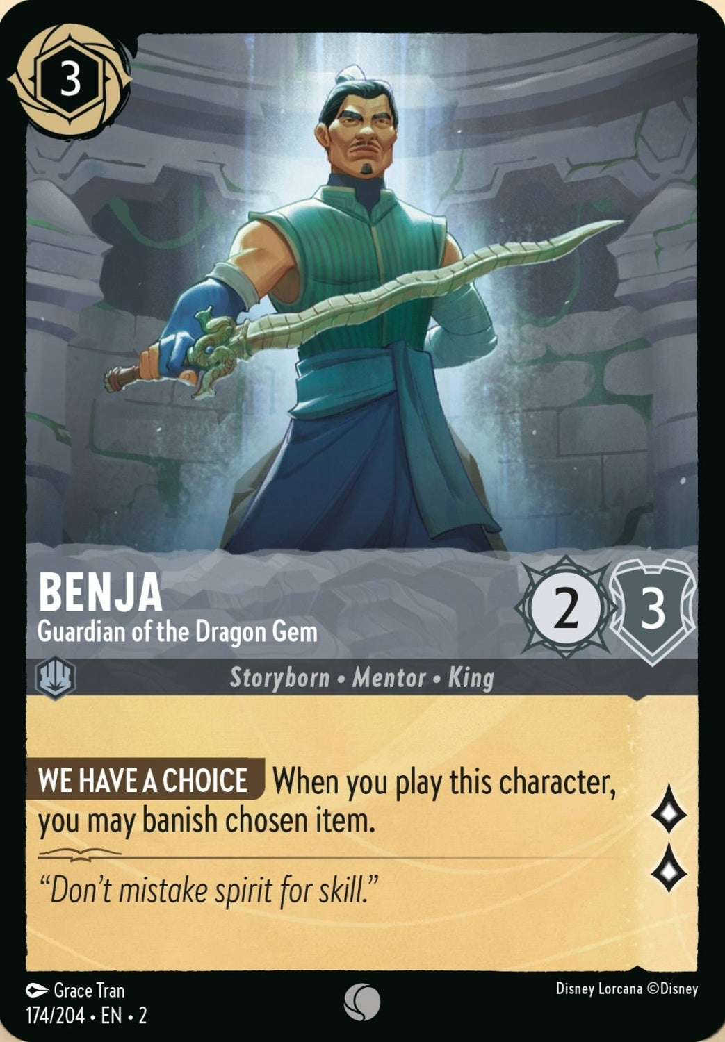 Disney Lorcana Rise Of The Floodborn 174/204 BENJA Guardian of the Dragon Gem