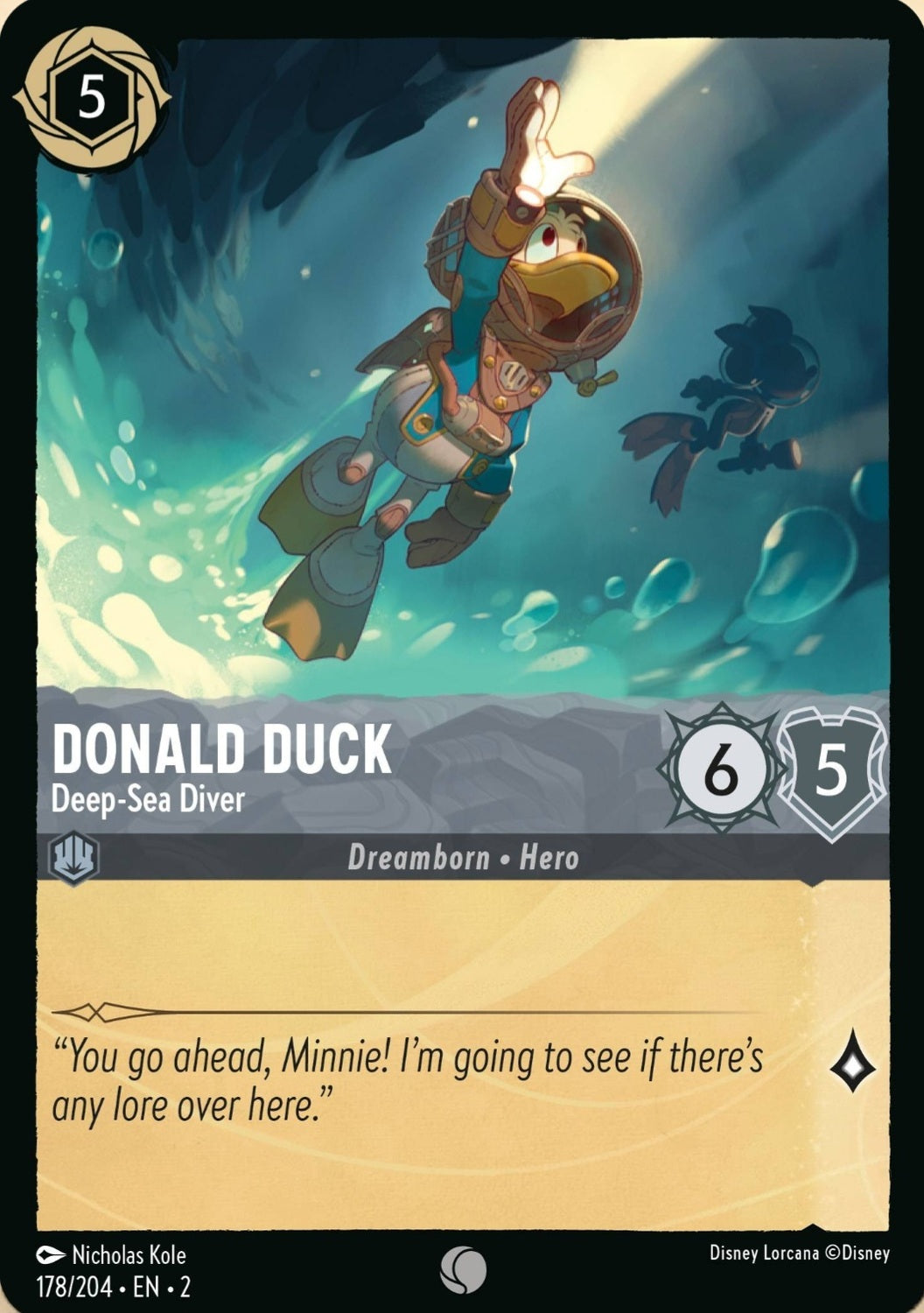 Disney Lorcana Rise Of The Floodborn 178/204 DONALD DUCK Deep-Sea Diver