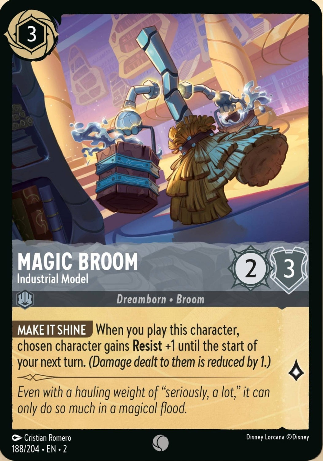 Disney Lorcana Rise Of The Floodborn 188/204 MAGIC BROOM Industrial Model