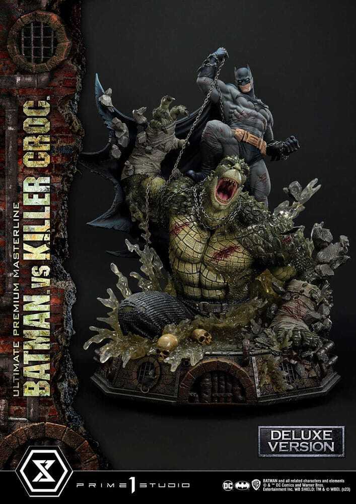 Batman Ultimate Premium Masterline Series Statue Batman Versus Killer Croc Deluxe Version 71 cm