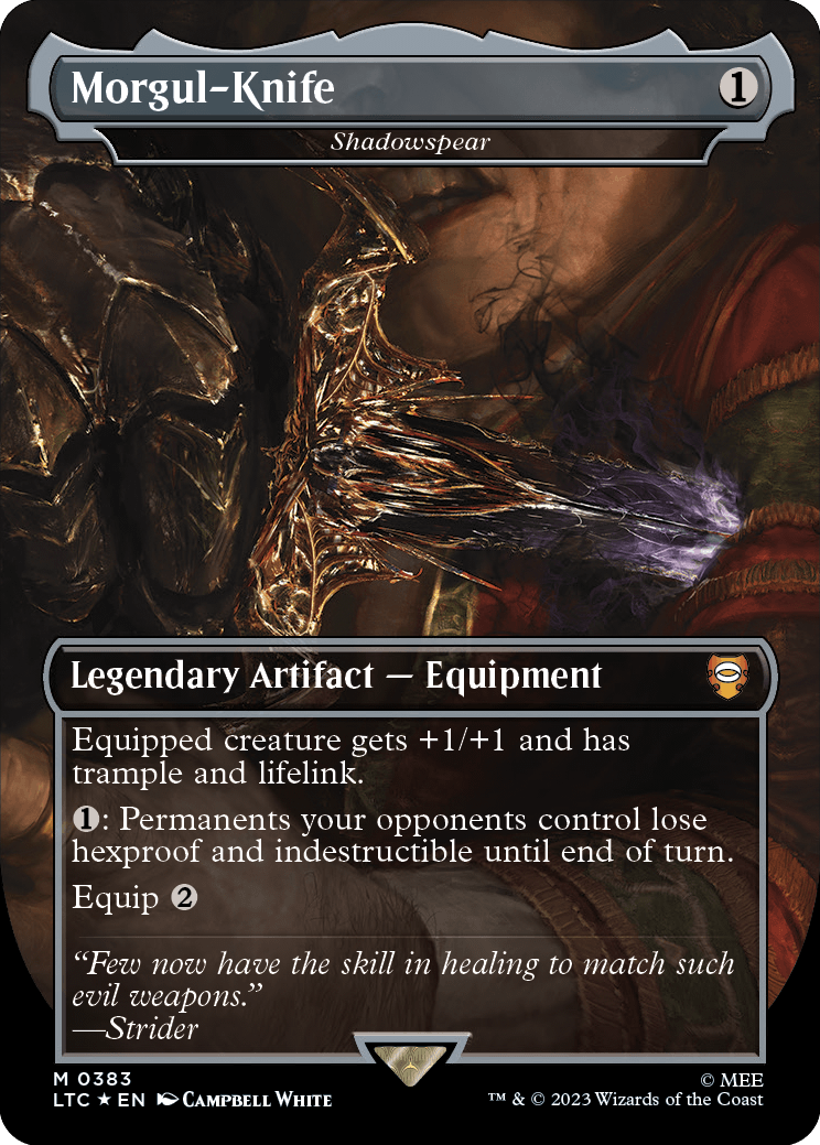 MTG Lord Of The Rings 0383 Shadowspear (Borderless Surge Foil)
