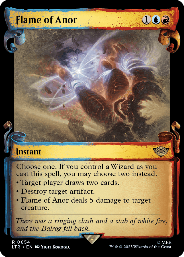 MTG Lord Of The Ring 0654 Flame of Anor (Showcase Foil)