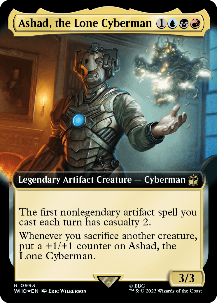 MTG Doctor Who 0993 Ashad, the Lone Cyberman (Extended Art Surge Foil)