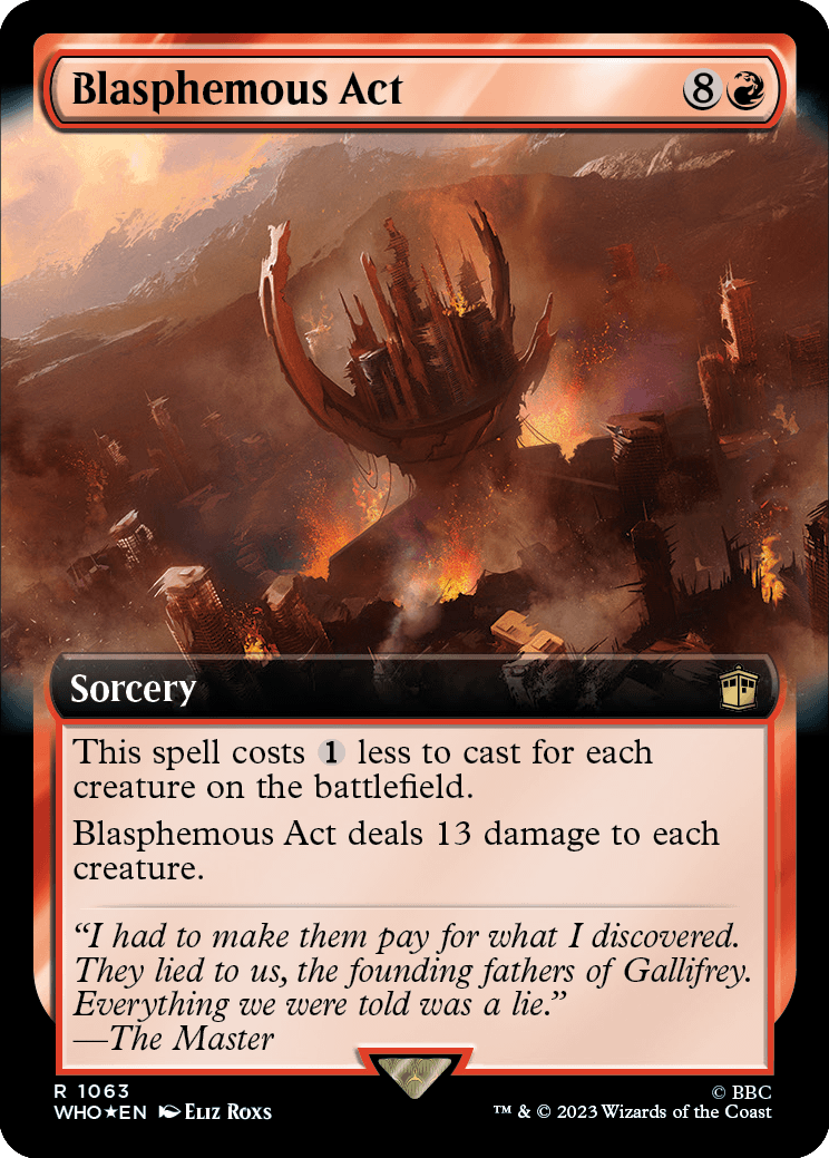 MTG Doctor Who 1063 Blasphemous Act (Extended Art Surge Foil)