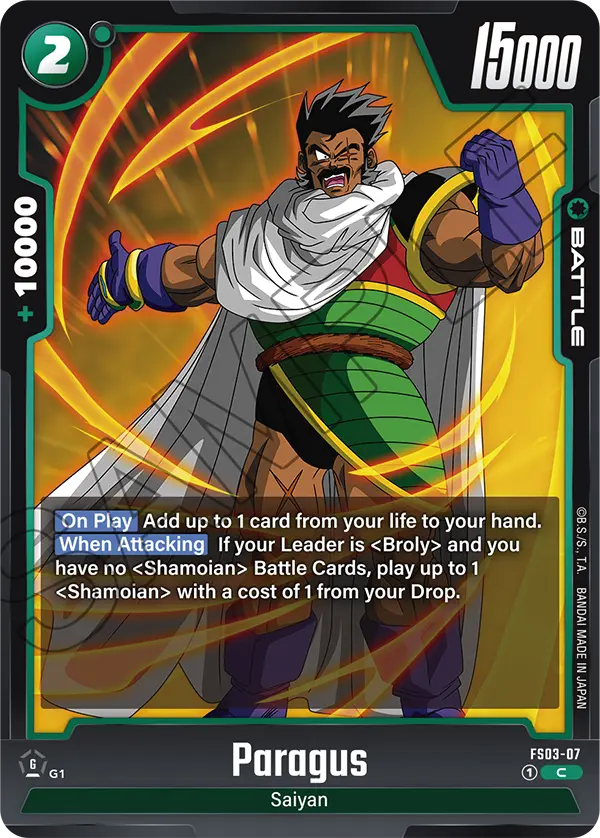Dragon Ball Super Card Game Fusion World FS03-07 Paragus
