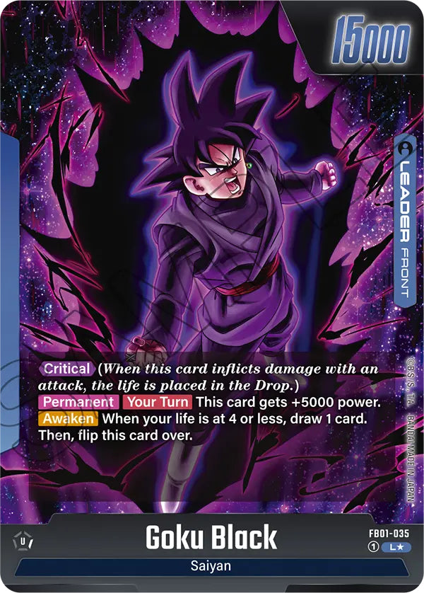 2024 Dragon Ball Super Card Game Fusion World Awakened Pulse FB01-035 Goku Black Alternate art PSA Grade Pending