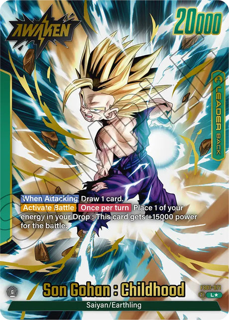 2024 Dragon Ball Super Card Game Fusion World Awakened Pulse FB01-071 Son Gohan : Childhood Alternate Art PSA Grade Pending