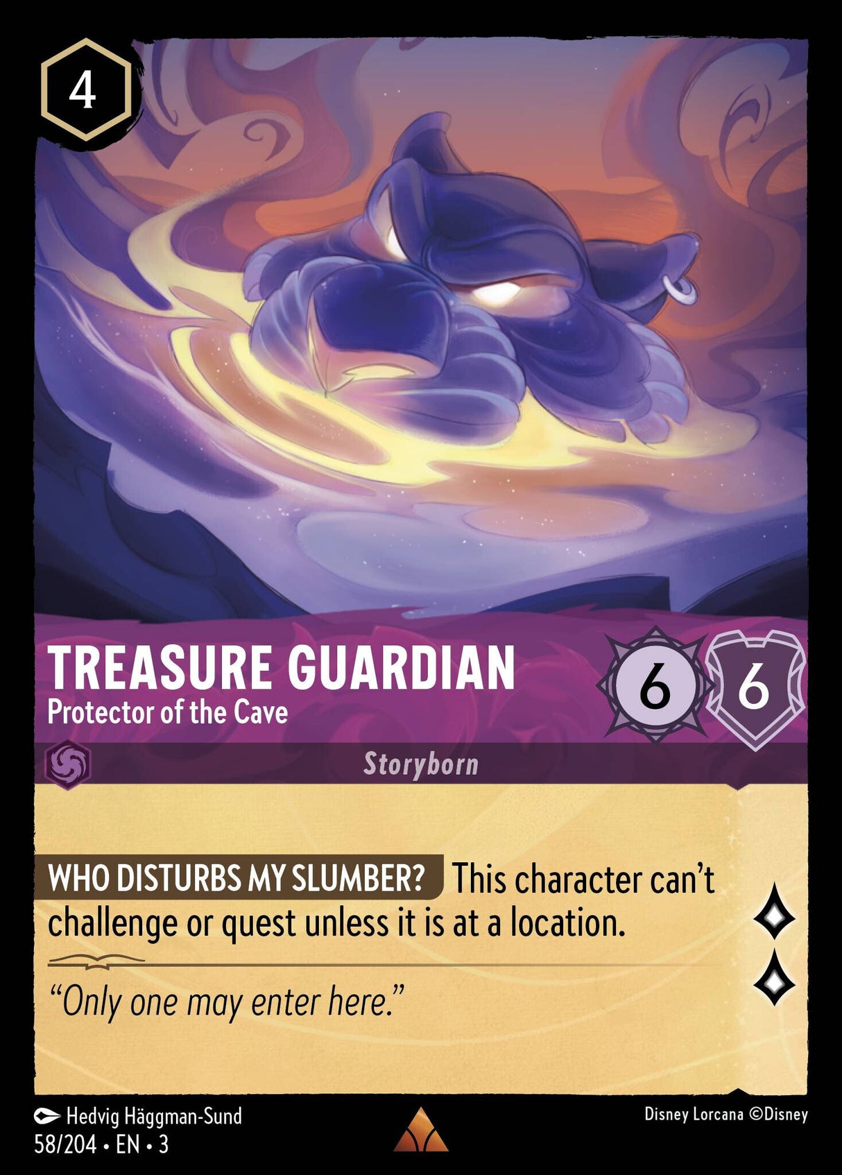 Disney Lorcana Into The Inklands 058/204 TREASURE GUARDIAN Protector of the Cave