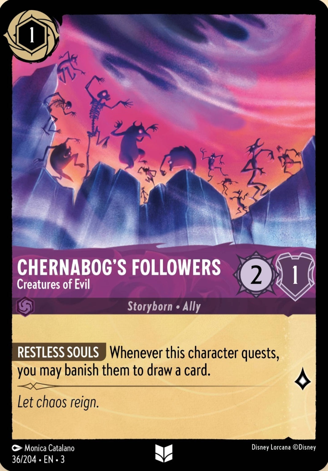 Disney Lorcana Into The Inklands 036/204 CHERNABOG'S FOLLOWERS Creatures of Evil