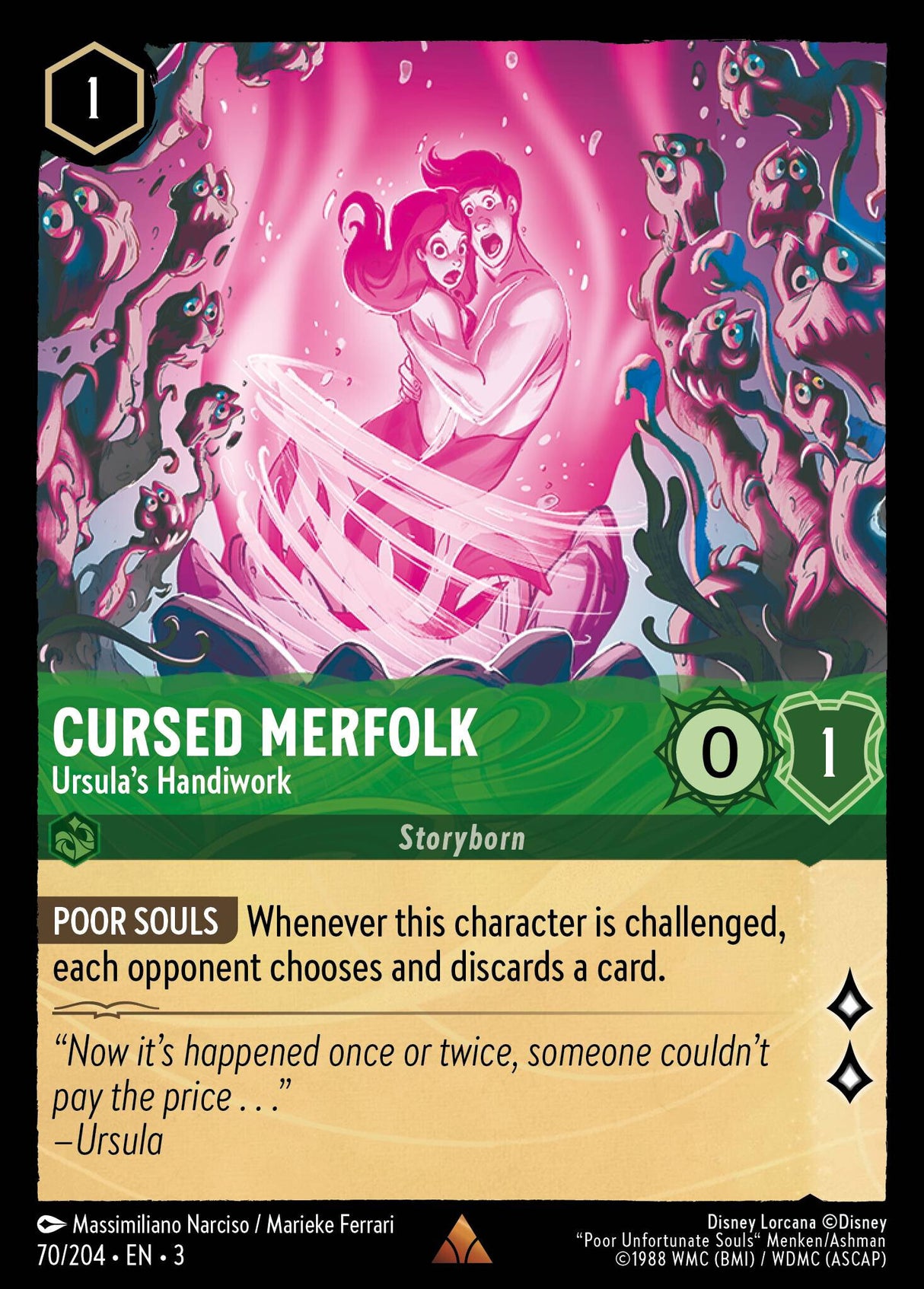 Disney Lorcana Into The Inklands 070/204 CURSED MERFOLK Ursula's Handiwork