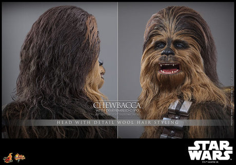 Star Wars Episode V Movie Masterpiece Action Figure 1/6 Chewbacca with Disassembled C-3PO 36 cm
