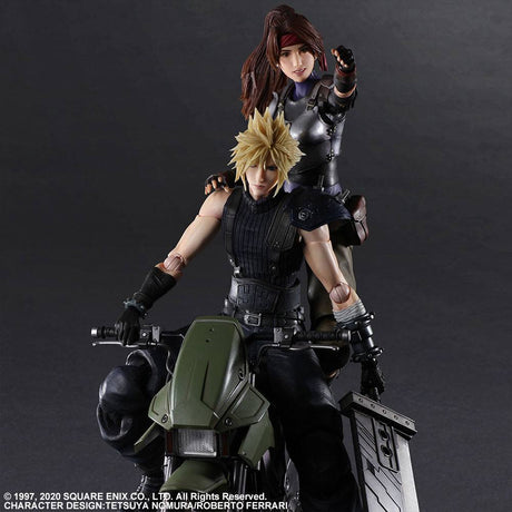 Final Fantasy VII Remake Play Arts Kai Action Figures & Vehicle Jessie, Cloud & Bike